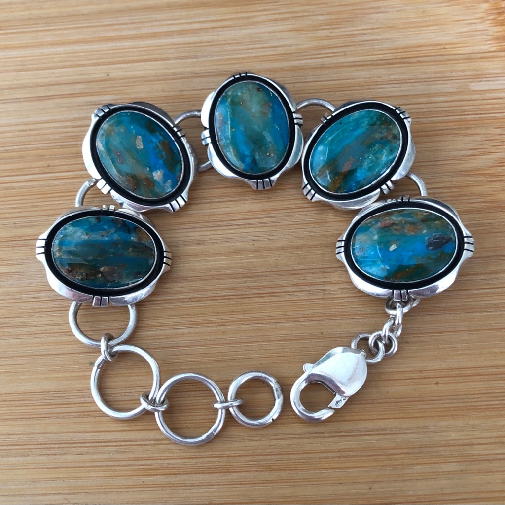 $565 Leonard Bruce Hodges Rare Navajo Estate Bracelet Marked L.B.H. Sterling
